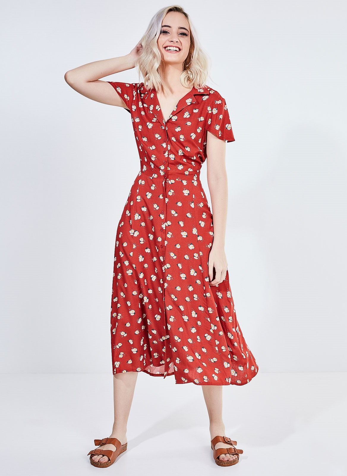 Vestido Vintage Midi Estampado Moda Feminina E Masculina Roupas Calcados Acessorios E Mais Youcom