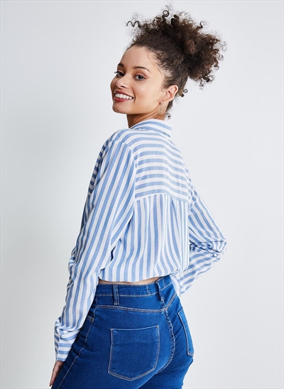 camisa cropped listrada