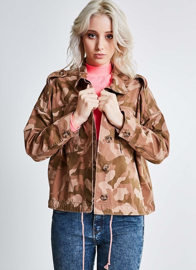 jaqueta camuflada sarja