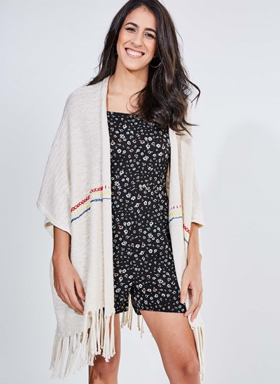 kimono feminino franja