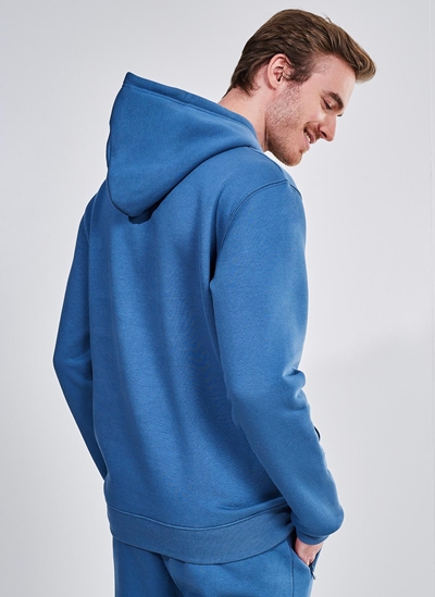 navy blue velour moletom com capuz