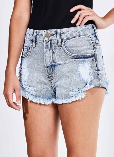 short jeans boyfriend cintura alta