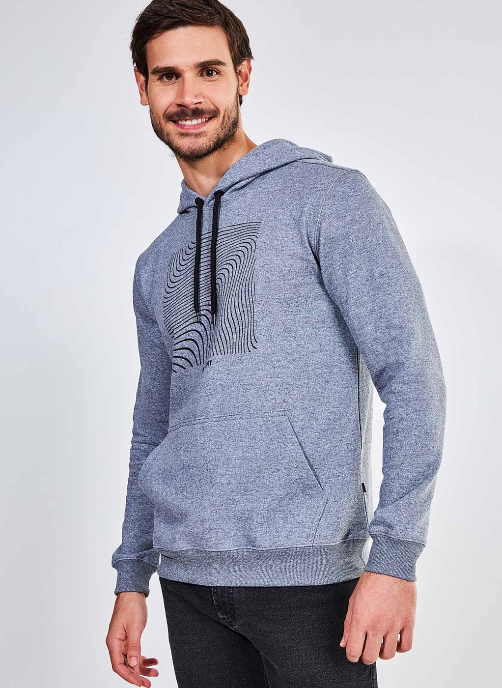 grey ribbed moletom com capuz