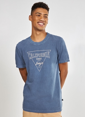 camiseta azul estonada califórnia