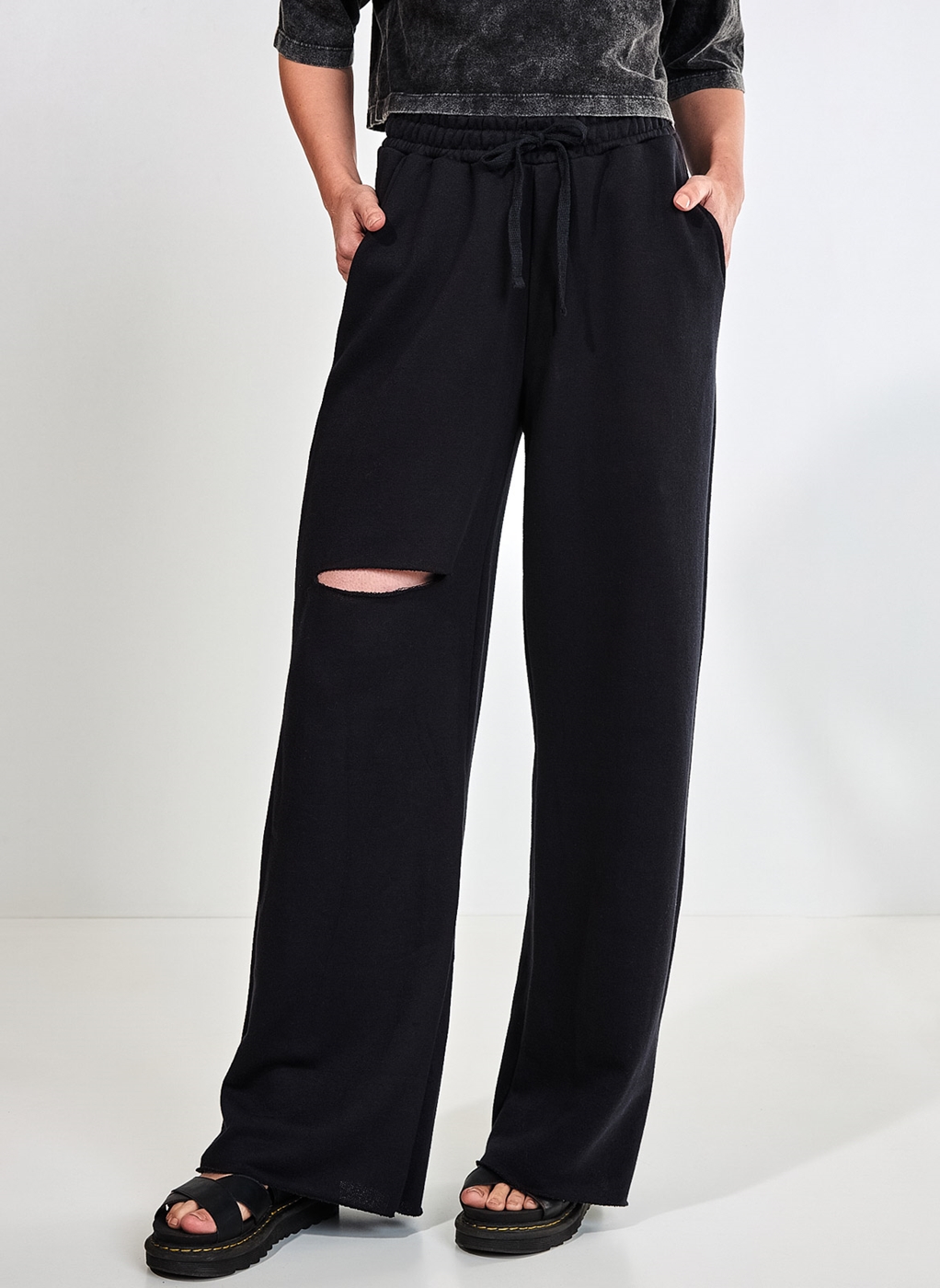 Wide Leg Moletom Laranja